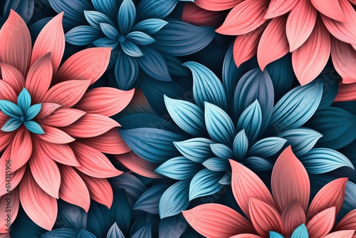 Wallpaper Mural Flower, abstract floral pattern background (Ai generated) Torontodigital.ca