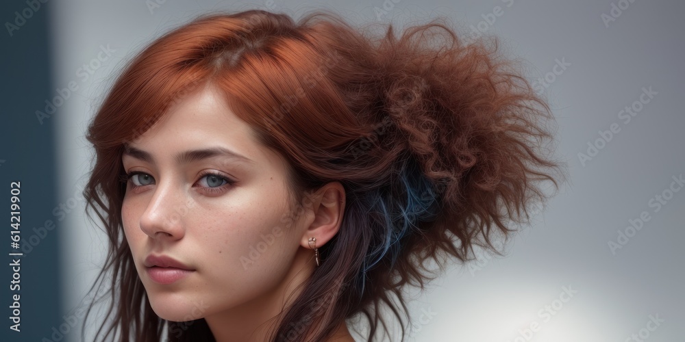 Naklejka premium Portrait, face or happy woman with beauty after skincare or self care routine isolated on studio background. Headshot, beautiful or Latino girl model with natural facial treatment or grooming results