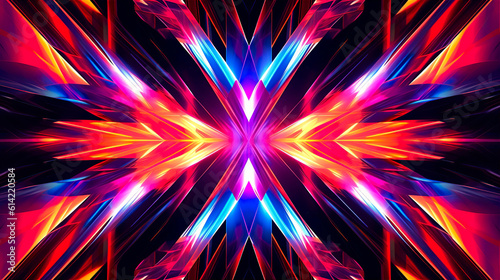 Abstract Vibrant Colorful 3D Kaleidoscopic Background Wallpaper. A.I. generated