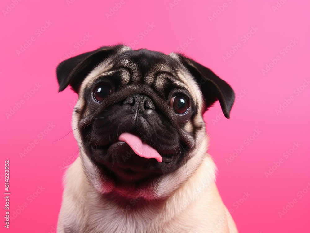 A funny pitcure of a pug sticking its tongue out