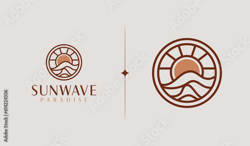 Sunset wave Logo Template. Universal creative premium symbol. Vector illustration