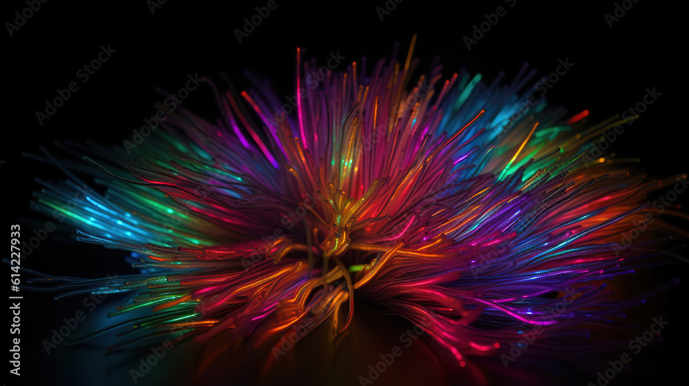 Detail of an optical fiber cable for data transmission. Generative Ai Detail of an optical fiber cable for data transmission. Generative Ai