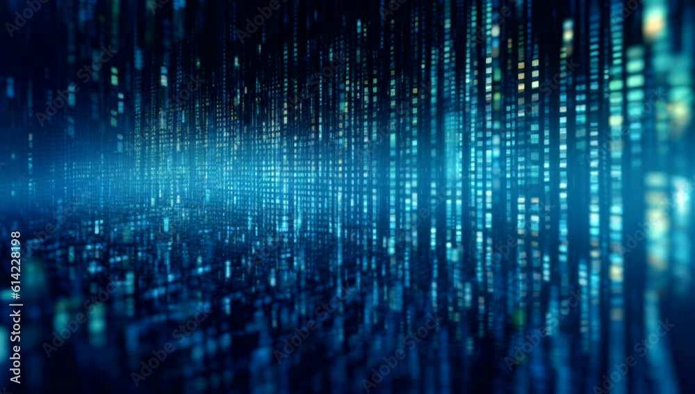 blue digital binary data, digital and technology concept blue digital binary data, digital and technology concept