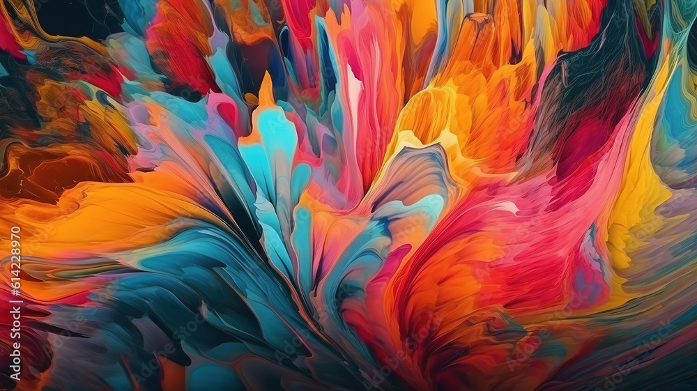Abstract neural background, mix color. Generative Ai Abstract neural background, mix color. Generative Ai