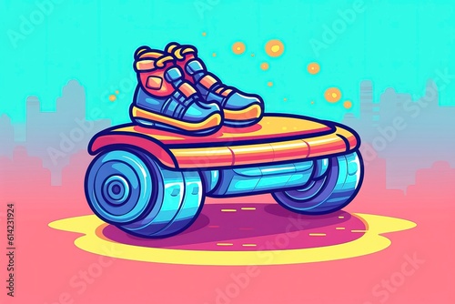 Hoverboard Illustration. Transportation illustration. Generative AI