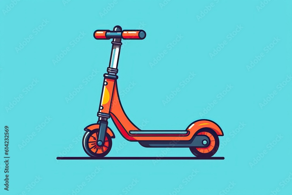Kick Scooter Illustration. Transportation illustration. Generative AI Kick Scooter Illustration. Transportation illustration. Generative AI