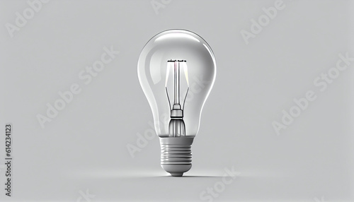 3D bulb icon isolated on white background Ai generated image