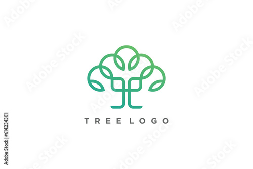 Tree logo design vector with modern creative concept