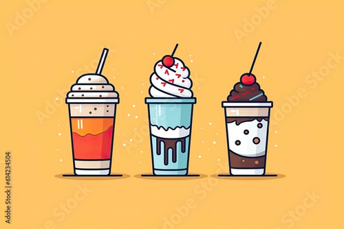 Milkshake  illustration. Food illustration. Generative AI