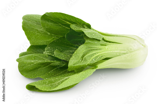 Foto Fresh pak choi cabbage isolated on white background with full depth of field