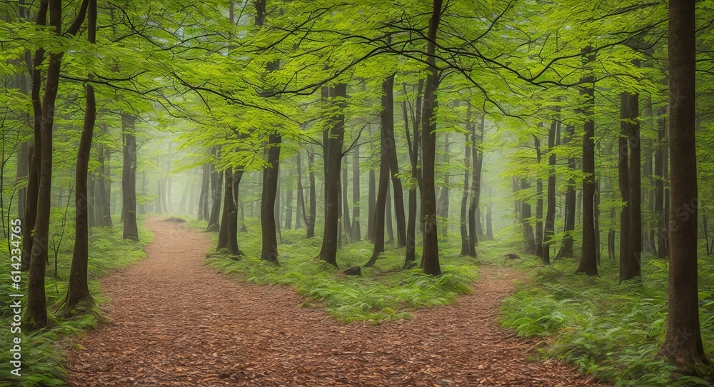 path in the forest. ai generation path in the forest. ai generation