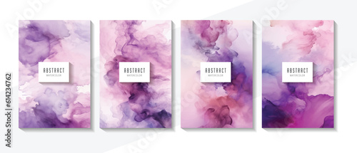 Abstract splashed watercolor textured background. Background set. 