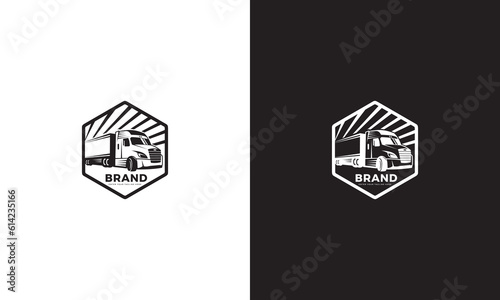 Expedition truck logo design, vector graphic	