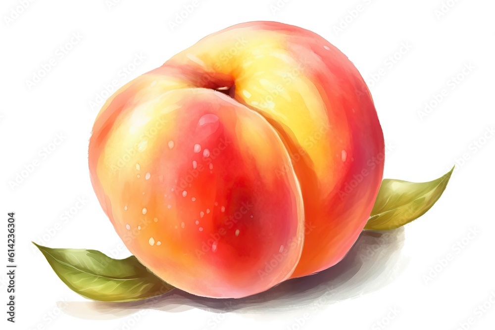 Peach illustration. Fruit illustration. Generative AI