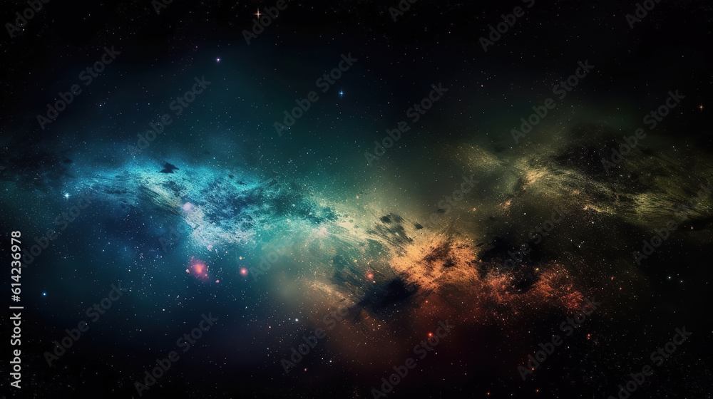Experience the mysteries of the Milky Way Galaxy, Mix color. Generative Ai
