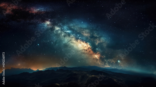 Milky Way and starry sky background. Generative Ai © hassanmim2021