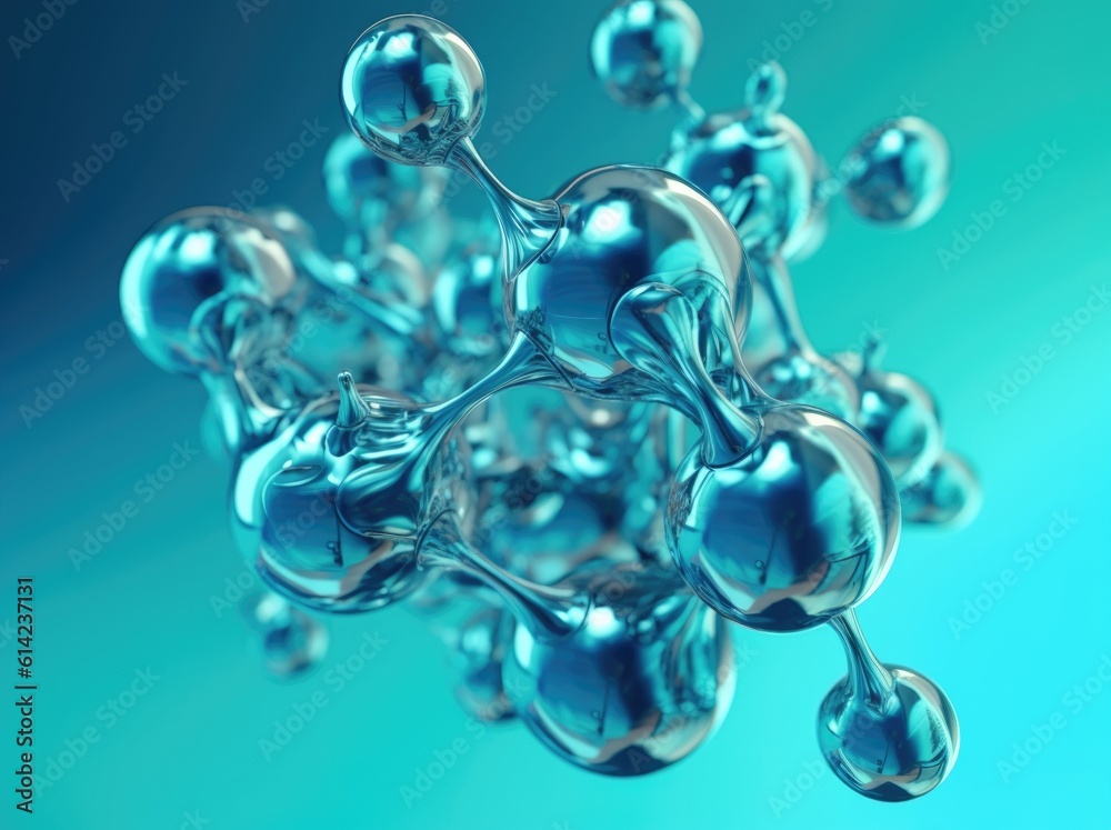 Blue molecule medical science background. Generative AI Blue molecule medical science background. Generative AI