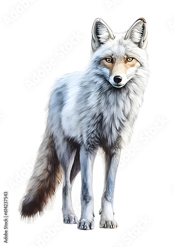 Realistic cute wild animal clipart art – wolf  With Generative AI.
