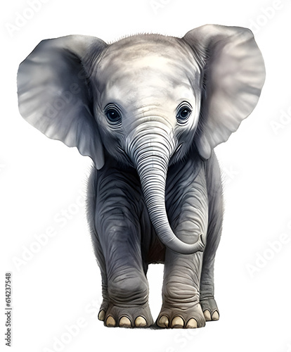 Realistic cute wild animal clipart art - elephant