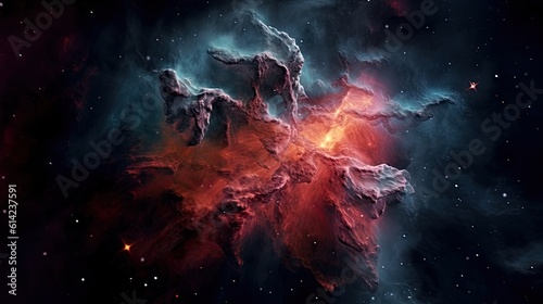 space galaxy cloud nebula. Stary night cosmos. Universe science astronomy. Supernova background generative AI © RedSSS