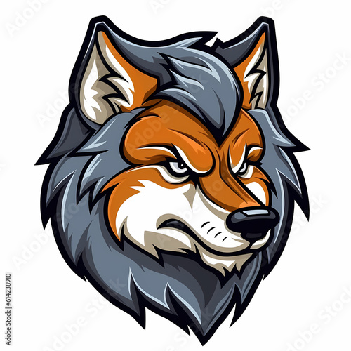 Wolf Head Cartoon Illustration