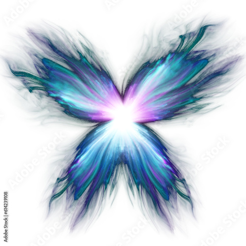Blue energy fairy wings. Water magic. Winx fate style. Translucent glowing power wings.