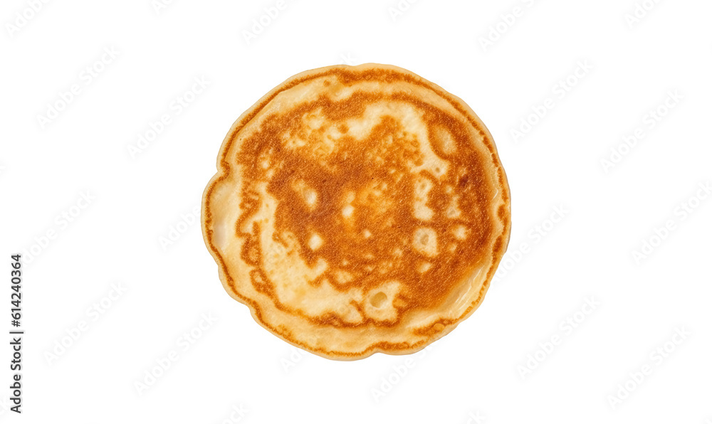 Thin pancakes isolated on transparent or white background, top view, png Thin pancakes isolated on transparent or white background, top view, png