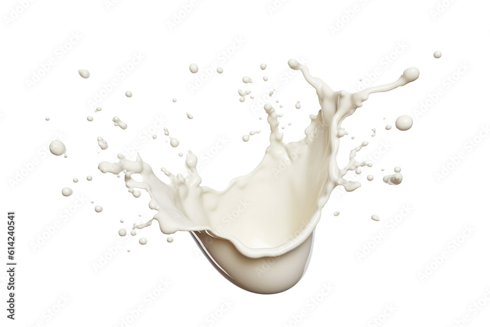 Milk splash isolated on transparent or white background, png
