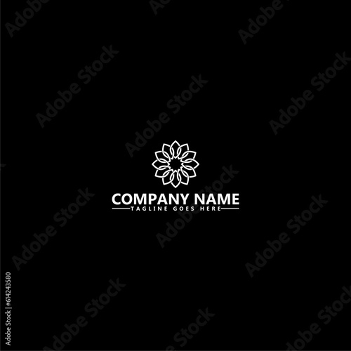 Flower mandala logo template icon isolated on dark background