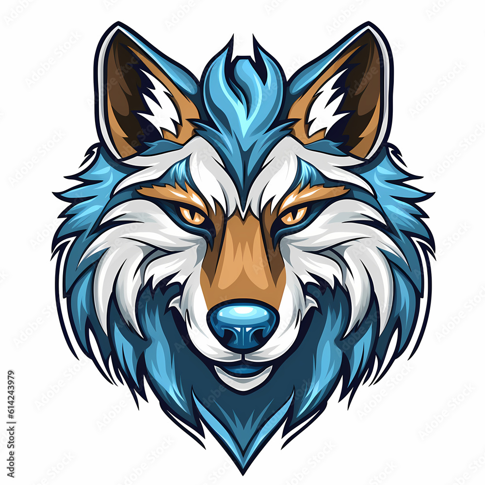 Wolf Head Cartoon Illustration