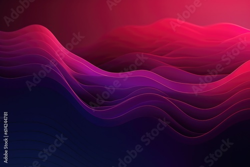 Abstract colorful minimalistic geometric background for design with smooth waves and color transitions from purple to pink. Ai generative.