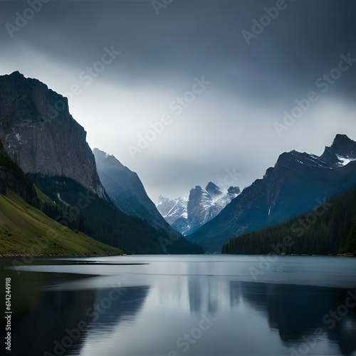 lake and mountains Generative AI