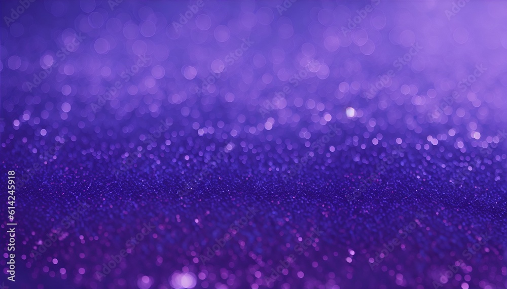 A dazzling background of purple glitter, accompanied by ethereal bokeh