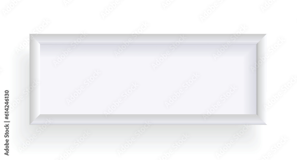 Photo frame isolated on white, rectangular frame mockup. Empty framing for presentations. Photo or picture painting frame, for art gallery interior. Vector template Photo frame isolated on white, rectangular frame mockup. Empty framing for presentations. Photo or picture painting frame, for art gallery interior. Vector template