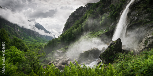 Wasserfall mit Talsicht VI