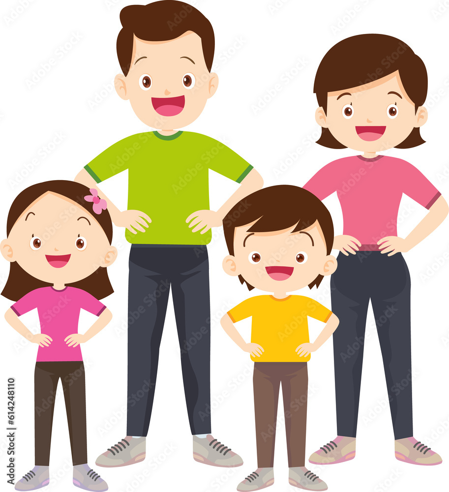family exercising together For Good Health father mother daughter son family exercising together For Good Health father mother daughter son