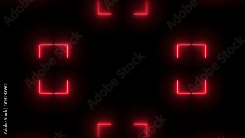 Red color music background , Neon Kaleida background 4k.
