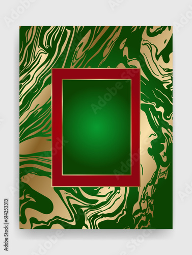 Golden shiny glowing blank Christmas frame