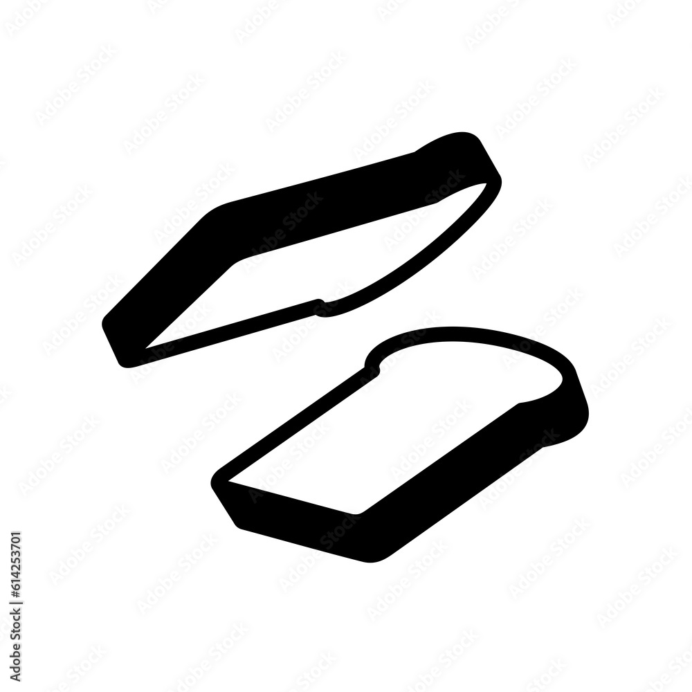Icon of a slice of bread for a sandwich. Sliced piece of bread. Bread for toaster. Icon of a slice of bread for a sandwich. Sliced piece of bread. Bread for toaster.