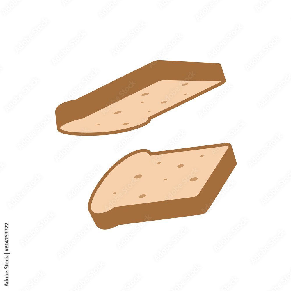 Icon of a slice of bread for a sandwich. Sliced piece of bread. Bread for toaster. Icon of a slice of bread for a sandwich. Sliced piece of bread. Bread for toaster.