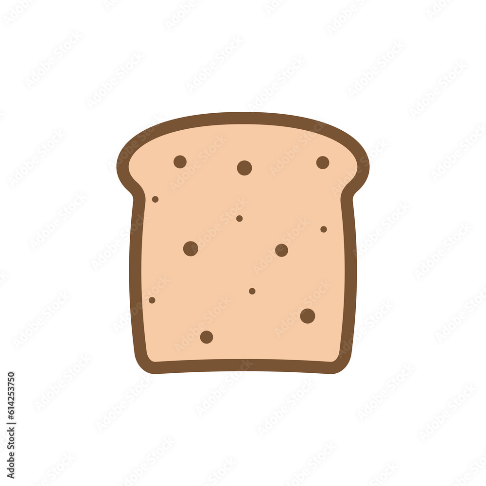 Icon of a slice of bread for a sandwich. Sliced piece of bread. Bread for toaster. Icon of a slice of bread for a sandwich. Sliced piece of bread. Bread for toaster.