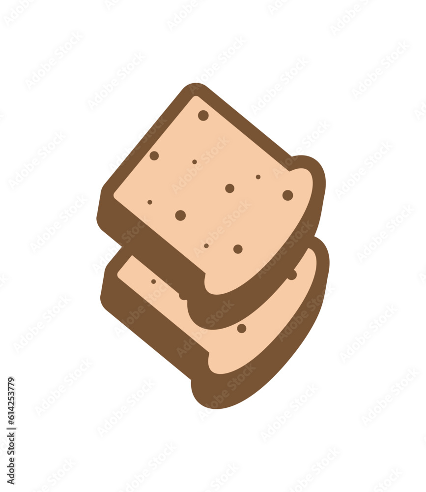 Icon of a slice of bread for a sandwich. Sliced piece of bread. Bread for toaster. Icon of a slice of bread for a sandwich. Sliced piece of bread. Bread for toaster.