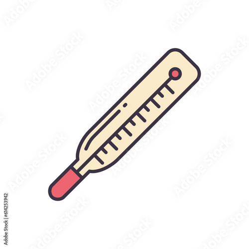 Medical Thermometer related vector line icon. Isolated on white background. Vector illustration. Editable stroke