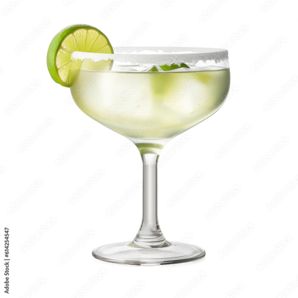 Margarita cocktail isolated on transparent background. Generative AI Margarita cocktail isolated on transparent background. Generative AI