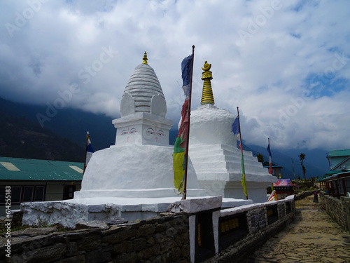 buddhist stupa in the mountains
