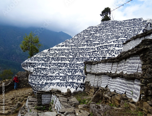 giant prayer stone in the mountains
