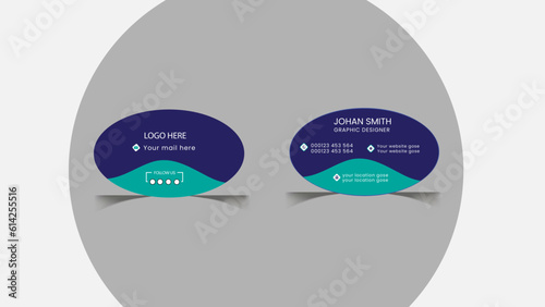 Oval dui cut Business card design.