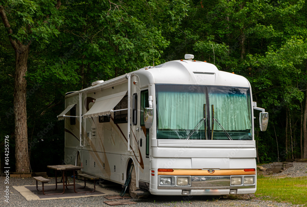 Rv camping trees relaxing seen