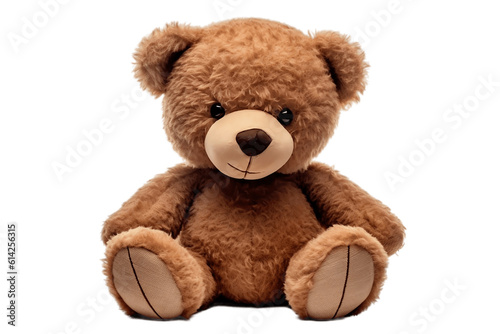 Fotografie, Obraz Front View of Brown Teddy Bear Isolated on Transparent Background
