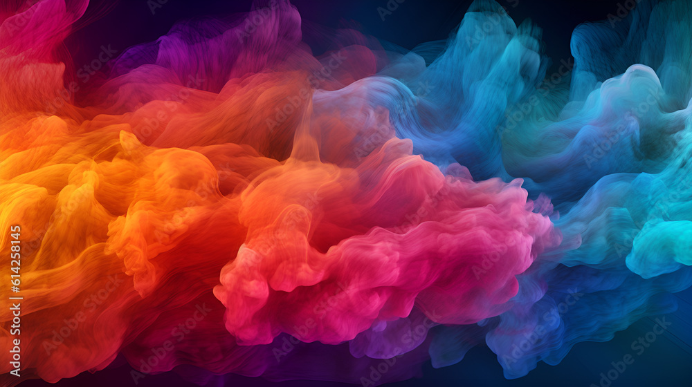 Rainbow smoky abstraction. Generative AI